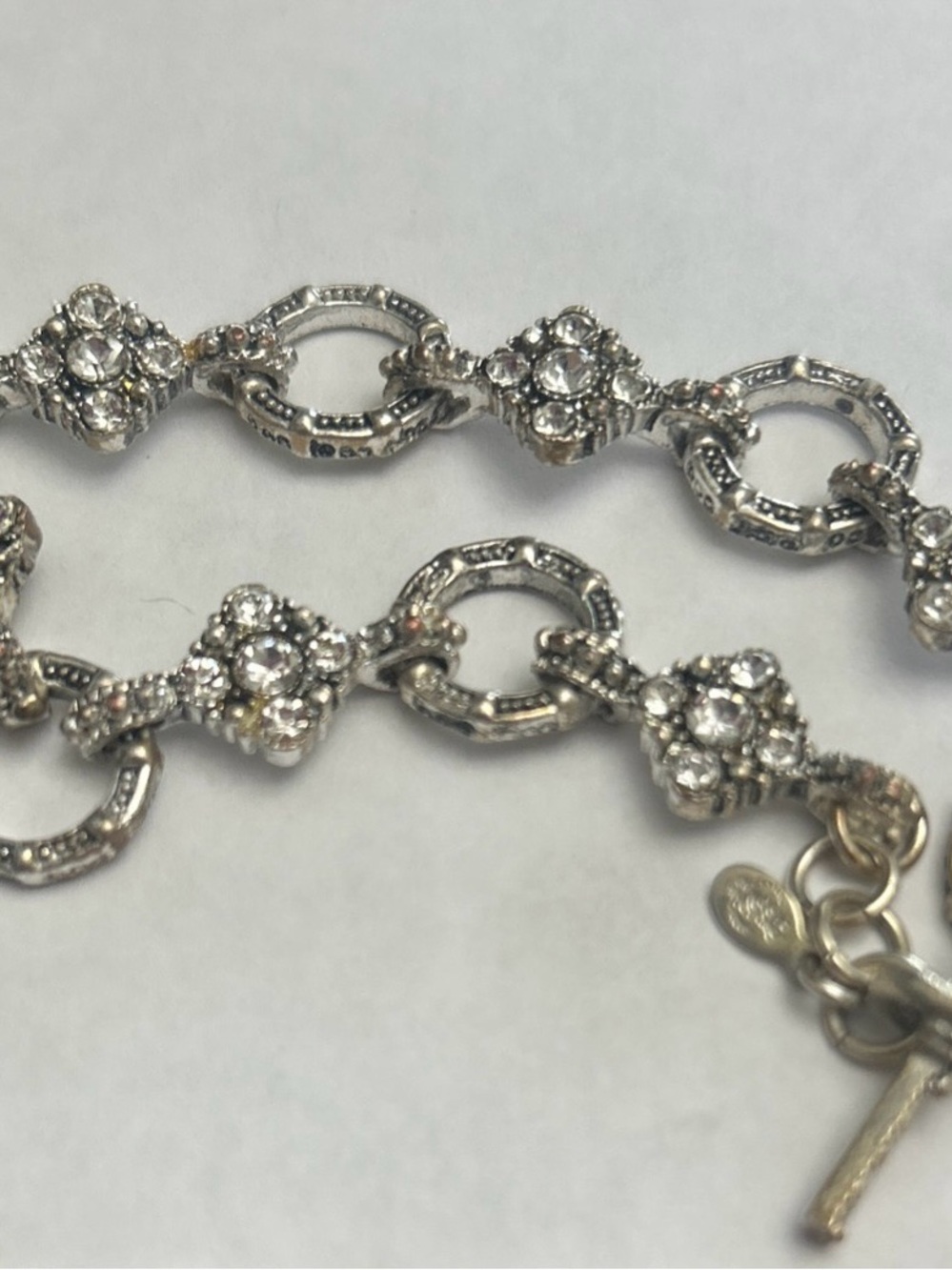 Premier Designs silver toned  Crystal Link Bracelet with Sparkling Accents